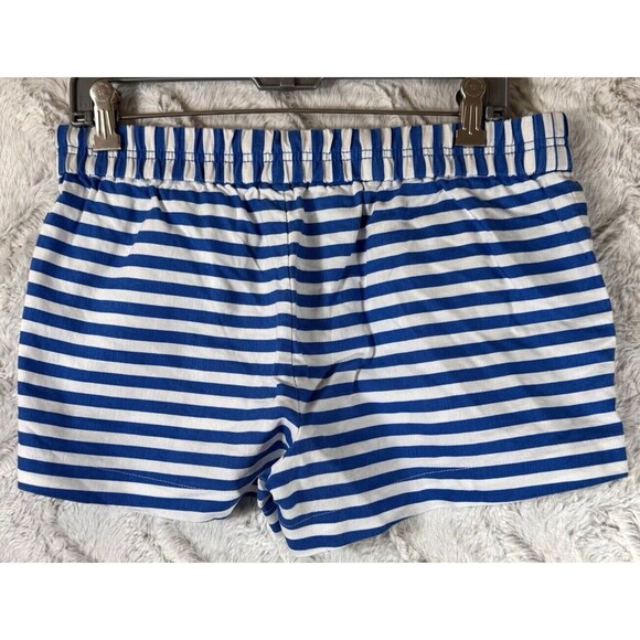 J. Crew Womens Shorts 6 Blue White Stripes Pull On Mini Linen Cotton Blend Beach - Picture 3 of 8